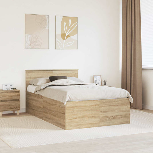 Struttura del letto con testiera Rovere Sonoma 120 x 190 cm | homemem39