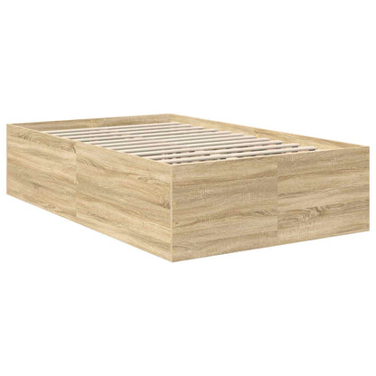 Struttura del letto con testiera Rovere Sonoma 120 x 190 cm