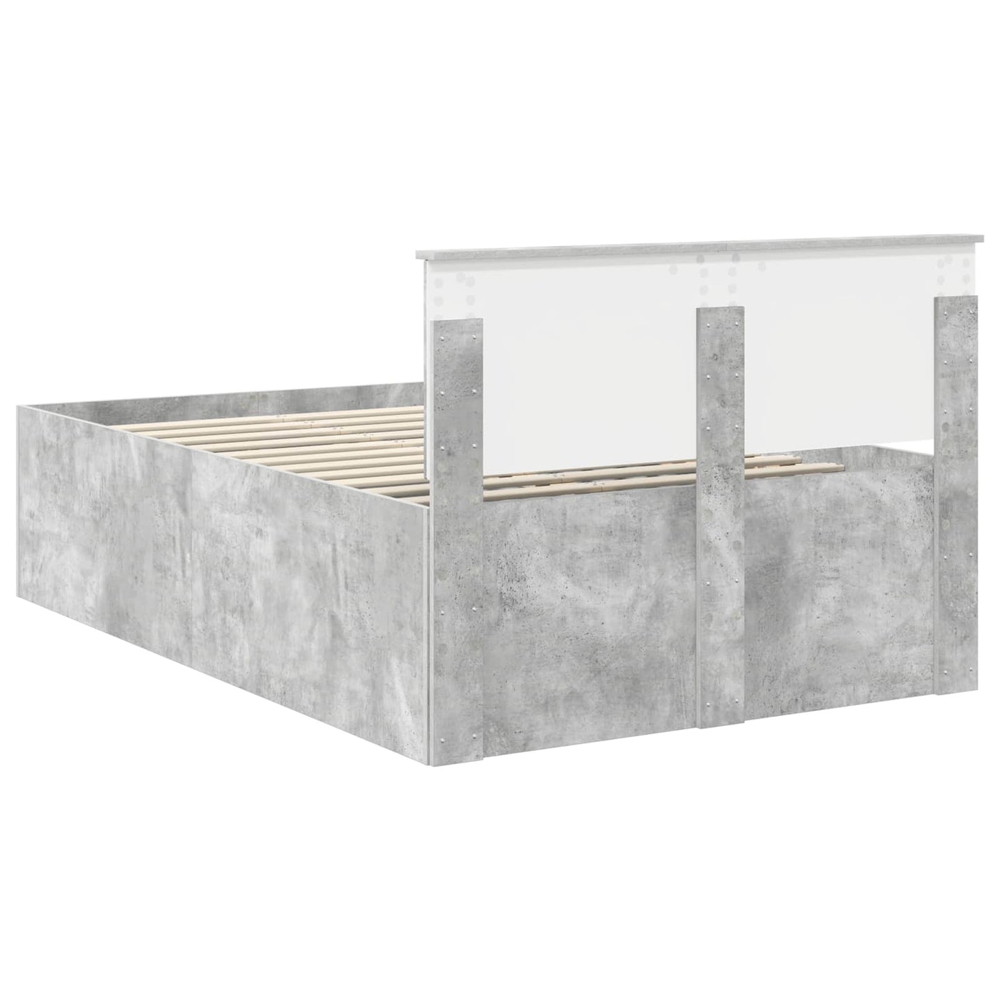 Struttura del letto con testiera Grigio cemento 120 x 190 cm | homemem39