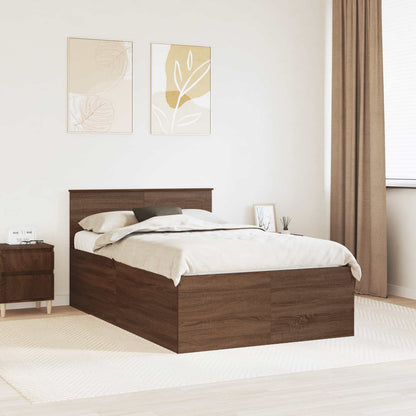 Struttura del letto con testiera Rovere Marrone 120 x 190 cm