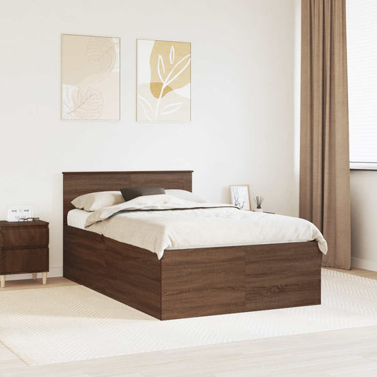 Struttura del letto con testiera Rovere Marrone 120 x 190 cm