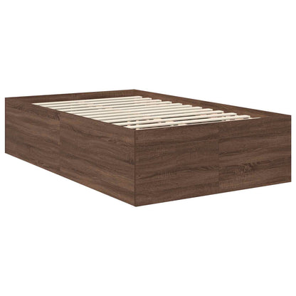 Struttura del letto con testiera Rovere Marrone 120 x 190 cm