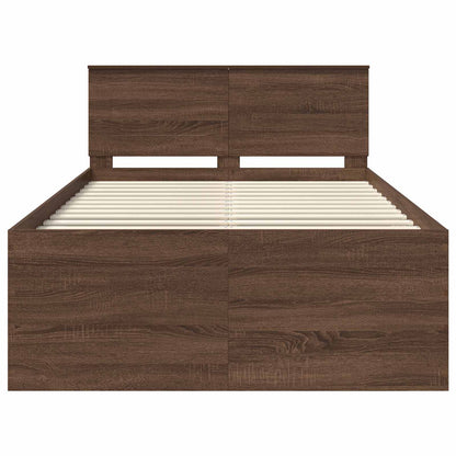 Struttura del letto con testiera Rovere Marrone 120 x 190 cm