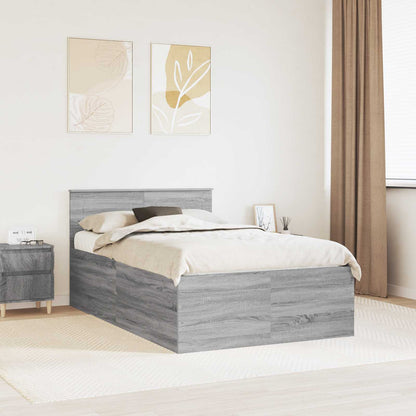 Struttura del letto con testiera Grigio Sonoma 120 x 200 cm
