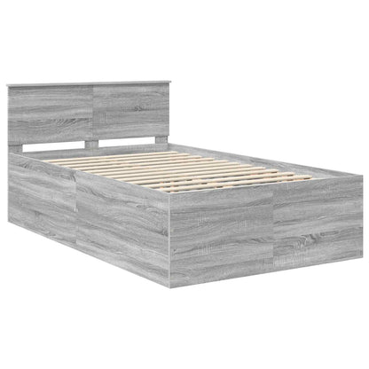 Struttura del letto con testiera Grigio Sonoma 120 x 200 cm