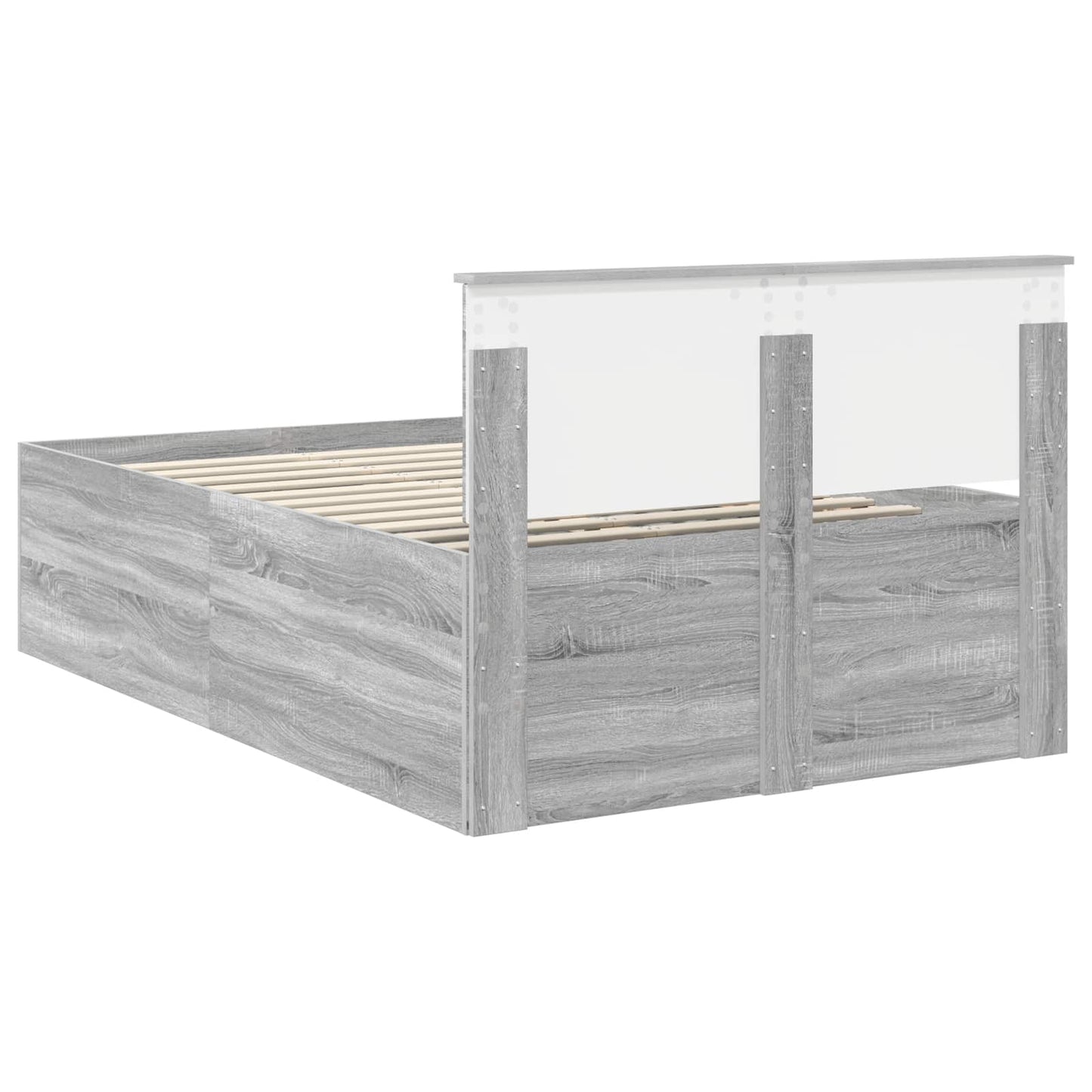 Struttura del letto con testiera Grigio Sonoma 120 x 200 cm | homemem39