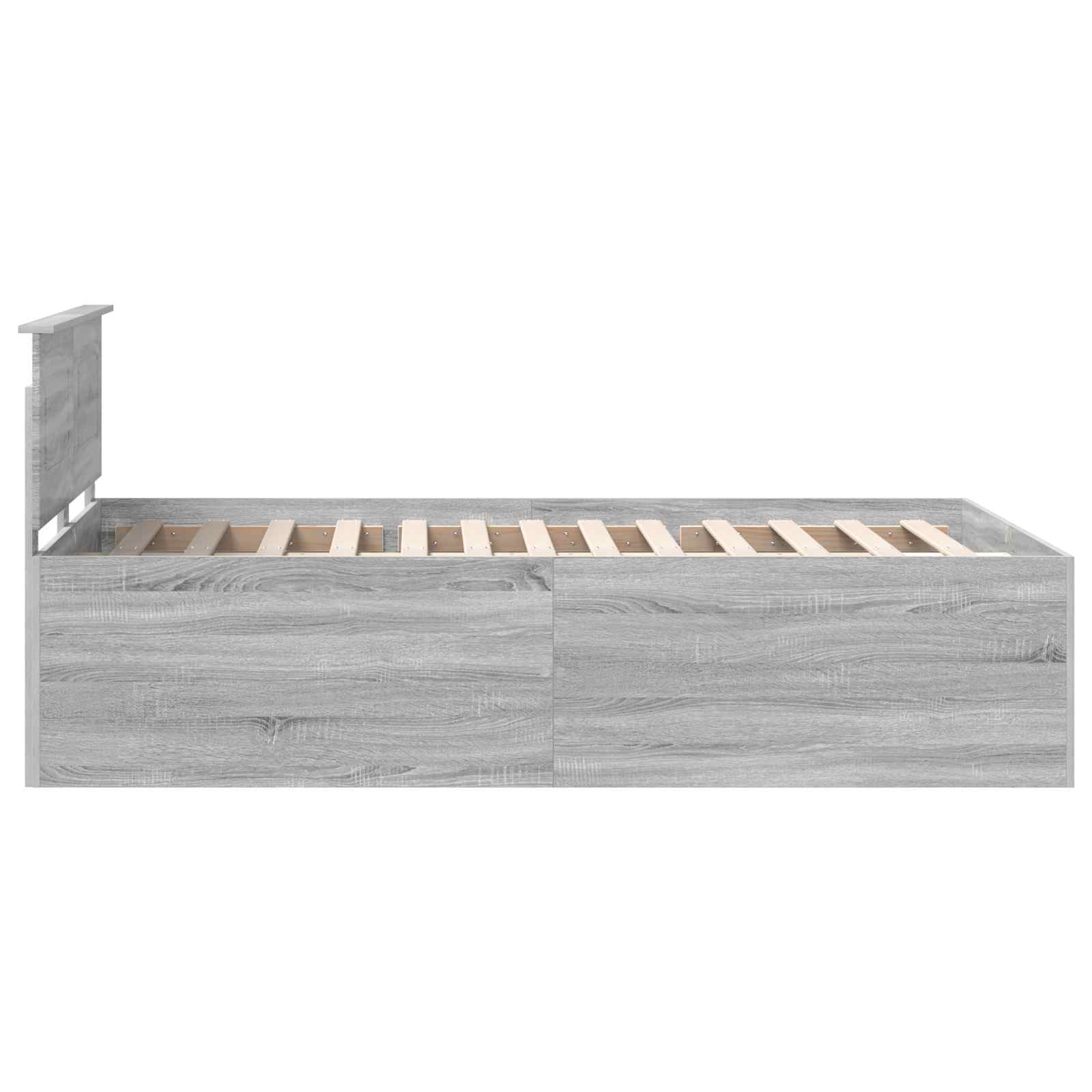 Struttura del letto con testiera Grigio Sonoma 120 x 200 cm | homemem39