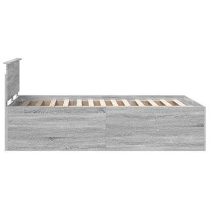 Struttura del letto con testiera Grigio Sonoma 120 x 200 cm | homemem39