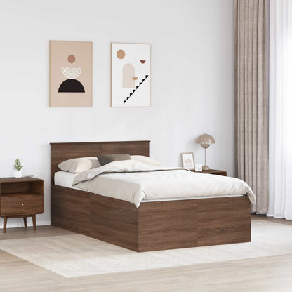 Struttura del letto con testiera Rovere Marrone 120 x 200 cm