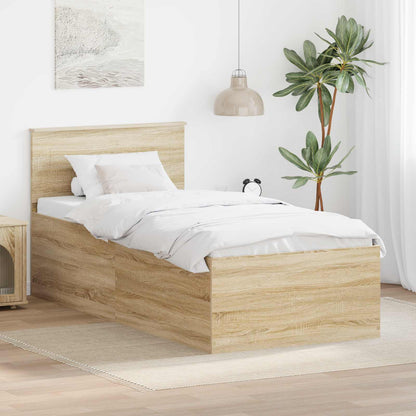 Struttura del letto con testiera Rovere Sonoma 120 x 200 cm | homemem39