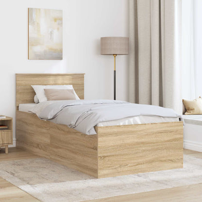 Struttura del letto con testiera Rovere Sonoma 120 x 200 cm | homemem39