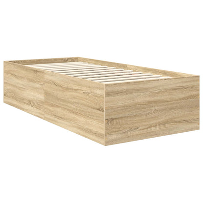 Struttura del letto con testiera Rovere Sonoma 120 x 200 cm | homemem39
