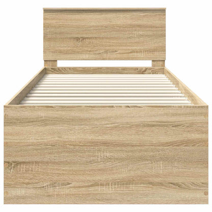 Struttura del letto con testiera Rovere Sonoma 120 x 200 cm | homemem39