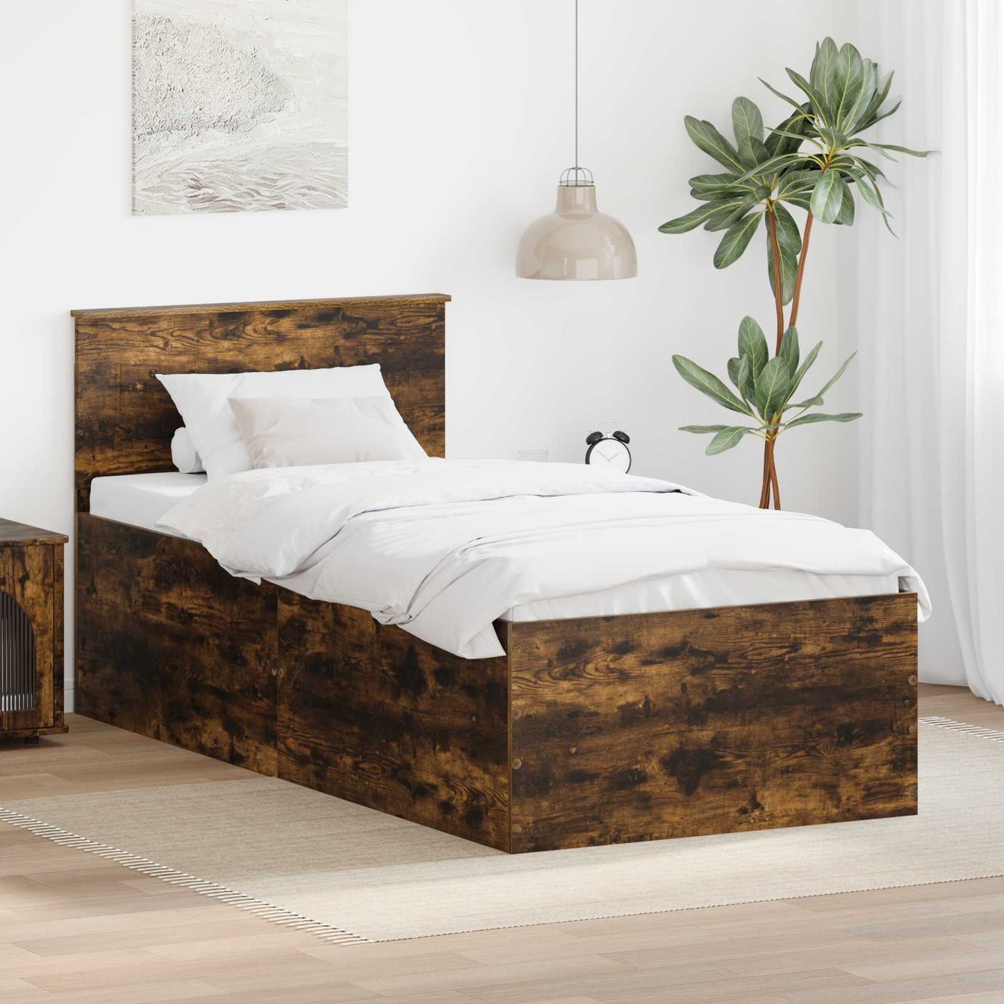 Struttura del letto Rovere fumé 120 x 200 cm Legno multistrato