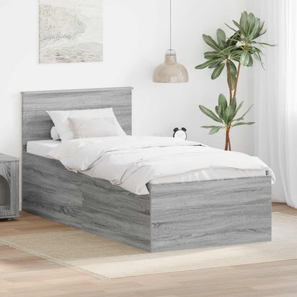 Struttura del letto con testiera Grigio Sonoma 120 x 200 cm