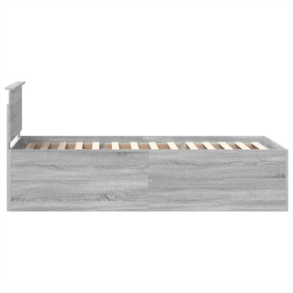 Struttura del letto con testiera Grigio Sonoma 120 x 200 cm | homemem39