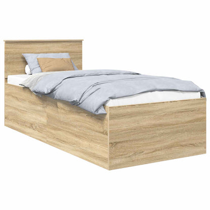 Struttura del letto Rovere Sonoma 90 x 190 cm Legno multistrato