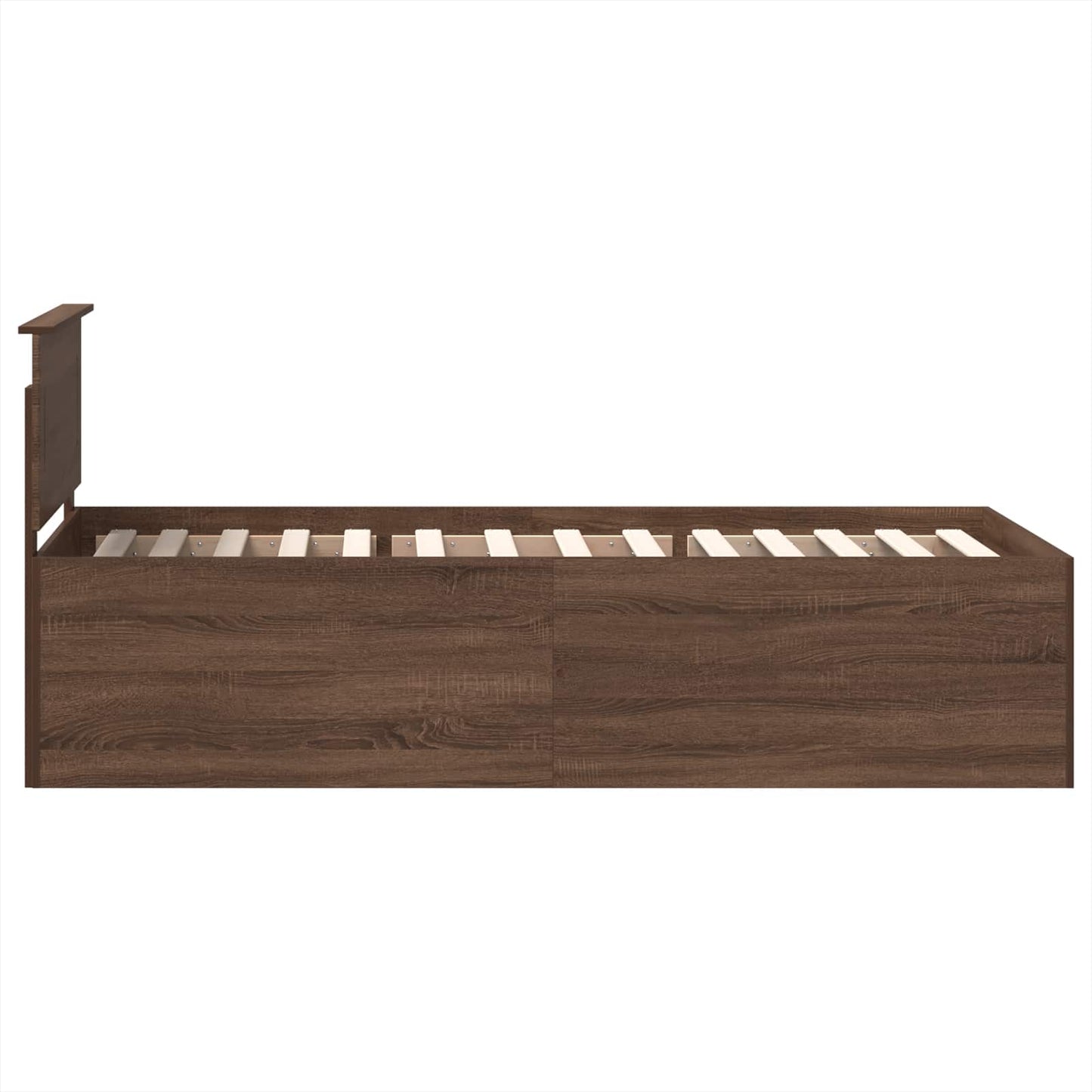 Struttura del letto con testiera Rovere Marrone 90 x 190 cm