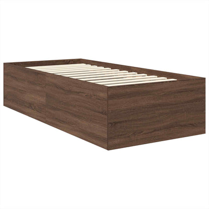 Struttura del letto con testiera Rovere Marrone 90 x 200 cm