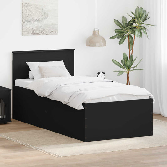 Struttura del letto Nero 75 x 190 cm Legno multistrato