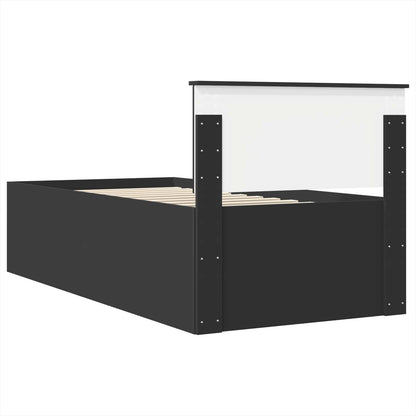 Struttura del letto Nero 75 x 190 cm Legno multistrato