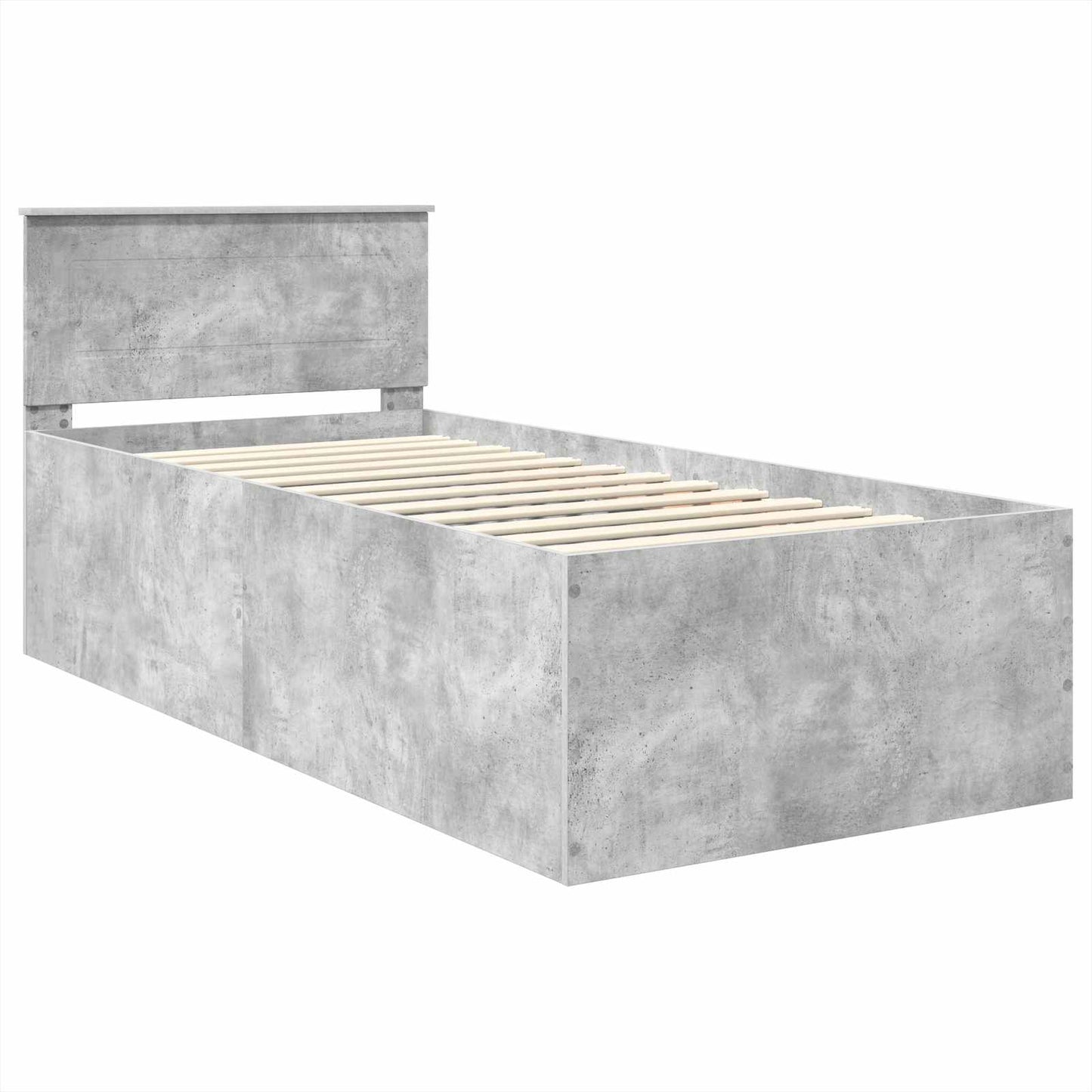 Struttura del letto con testiera Grigio cemento 75 x 190 cm