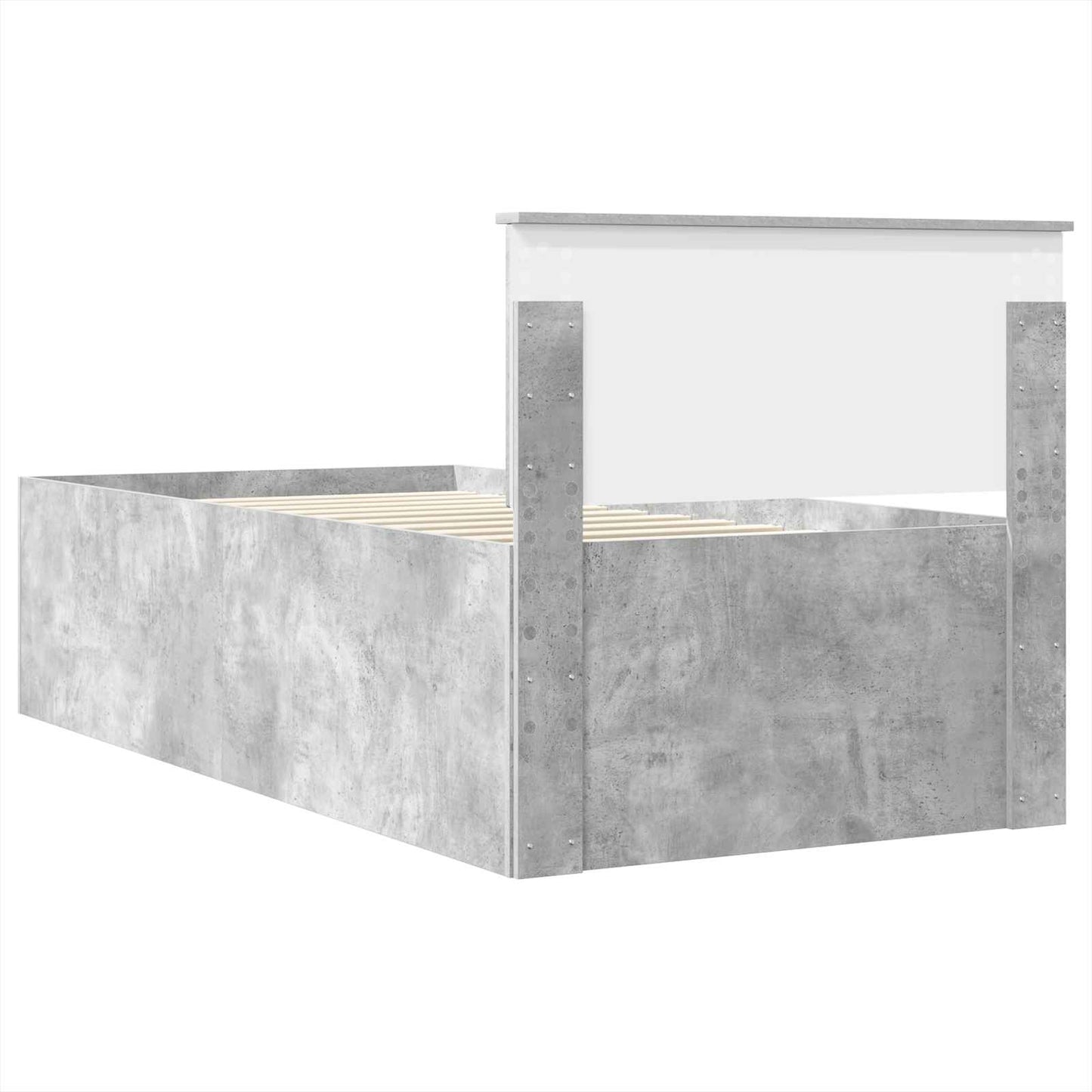 Struttura del letto con testiera Grigio cemento 75 x 190 cm