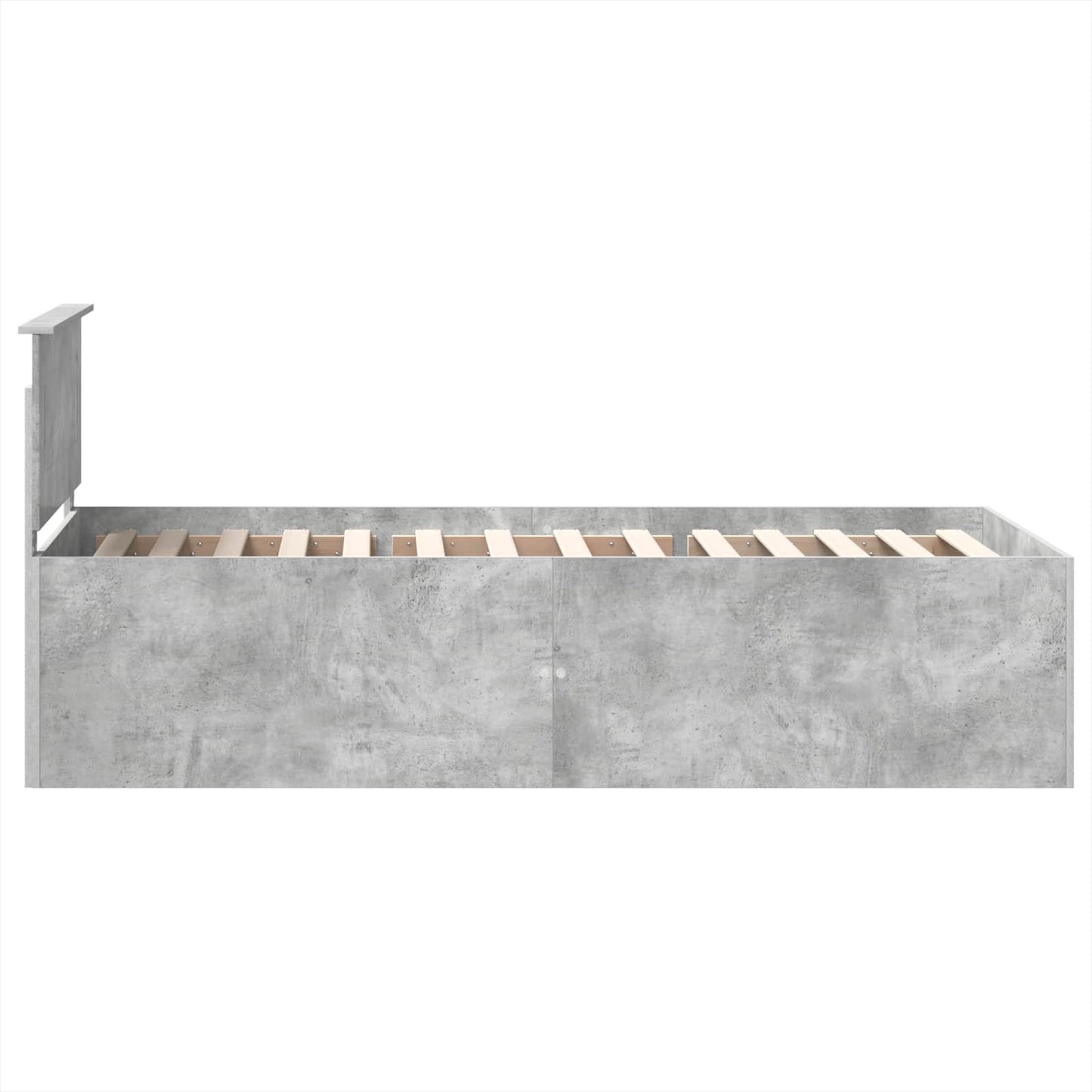 Struttura del letto con testiera Grigio cemento 75 x 190 cm