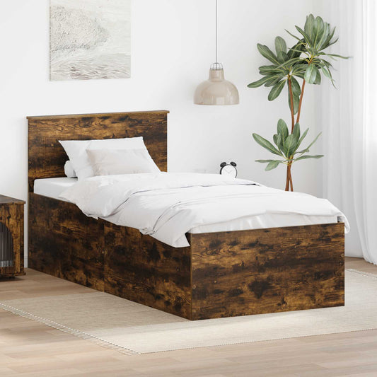 Struttura del letto Rovere fumé 75 x 190 cm Legno multistrato | homemem39
