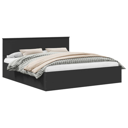 Struttura del letto Nero 200 x 200 cm Legno multistrato