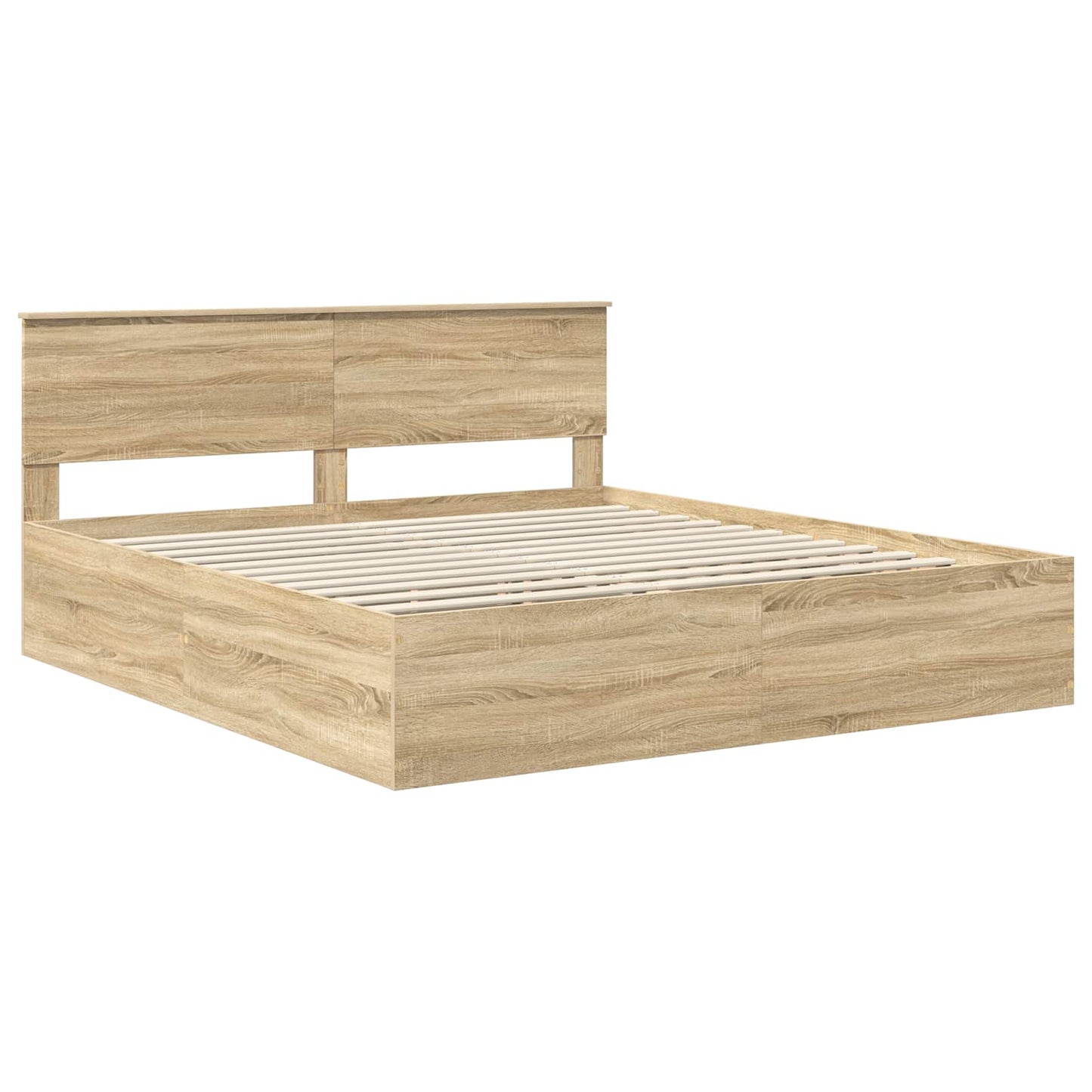 Struttura del letto con testiera Rovere Sonoma 200 x 200 cm