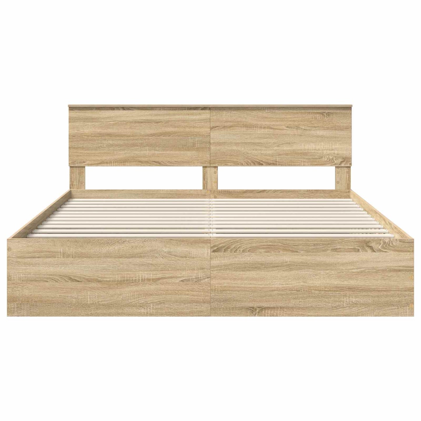 Struttura del letto con testiera Rovere Sonoma 200 x 200 cm