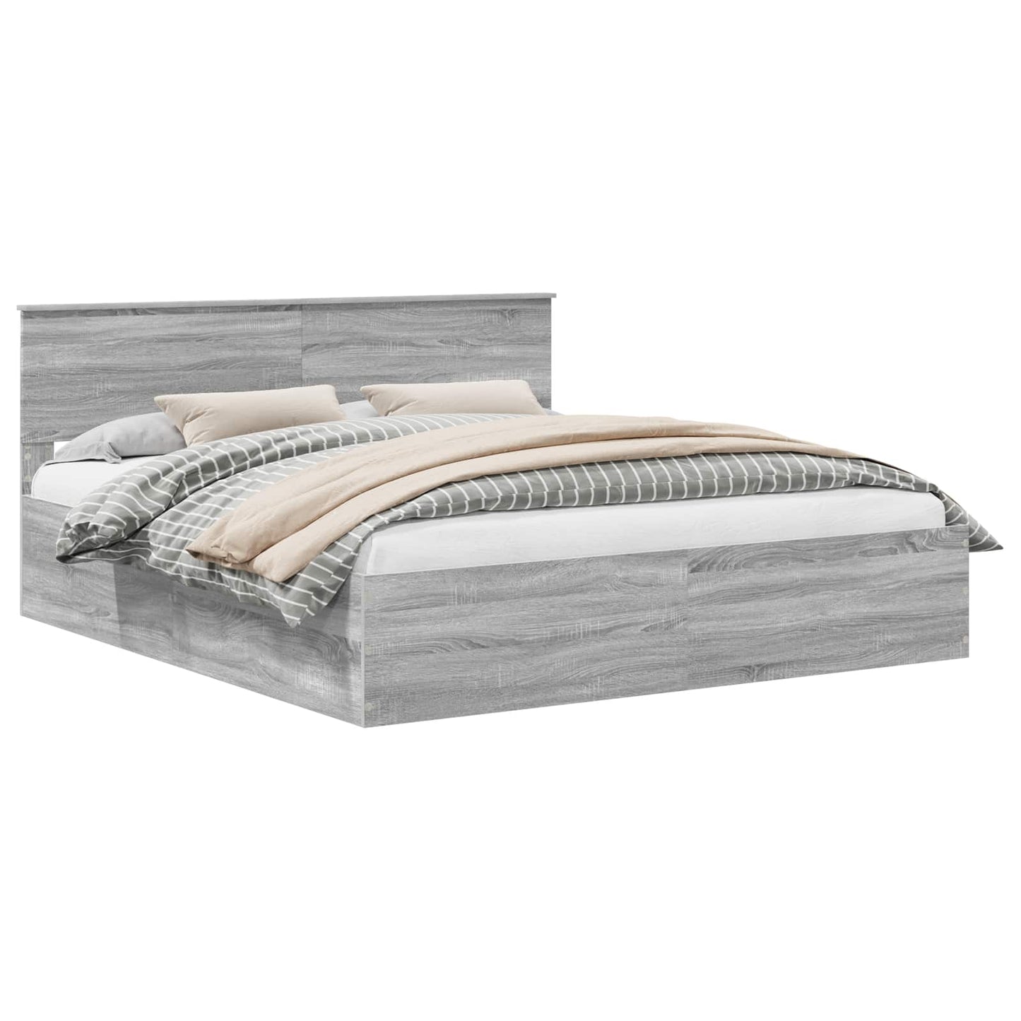 Struttura del letto con testiera Grigio Sonoma 200 x 200 cm