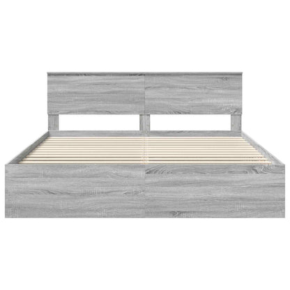 Struttura del letto con testiera Grigio Sonoma 200 x 200 cm