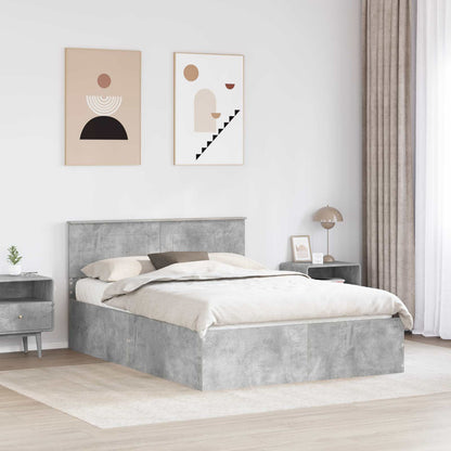 Struttura del letto con testiera Grigio cemento 150 x 200 cm
