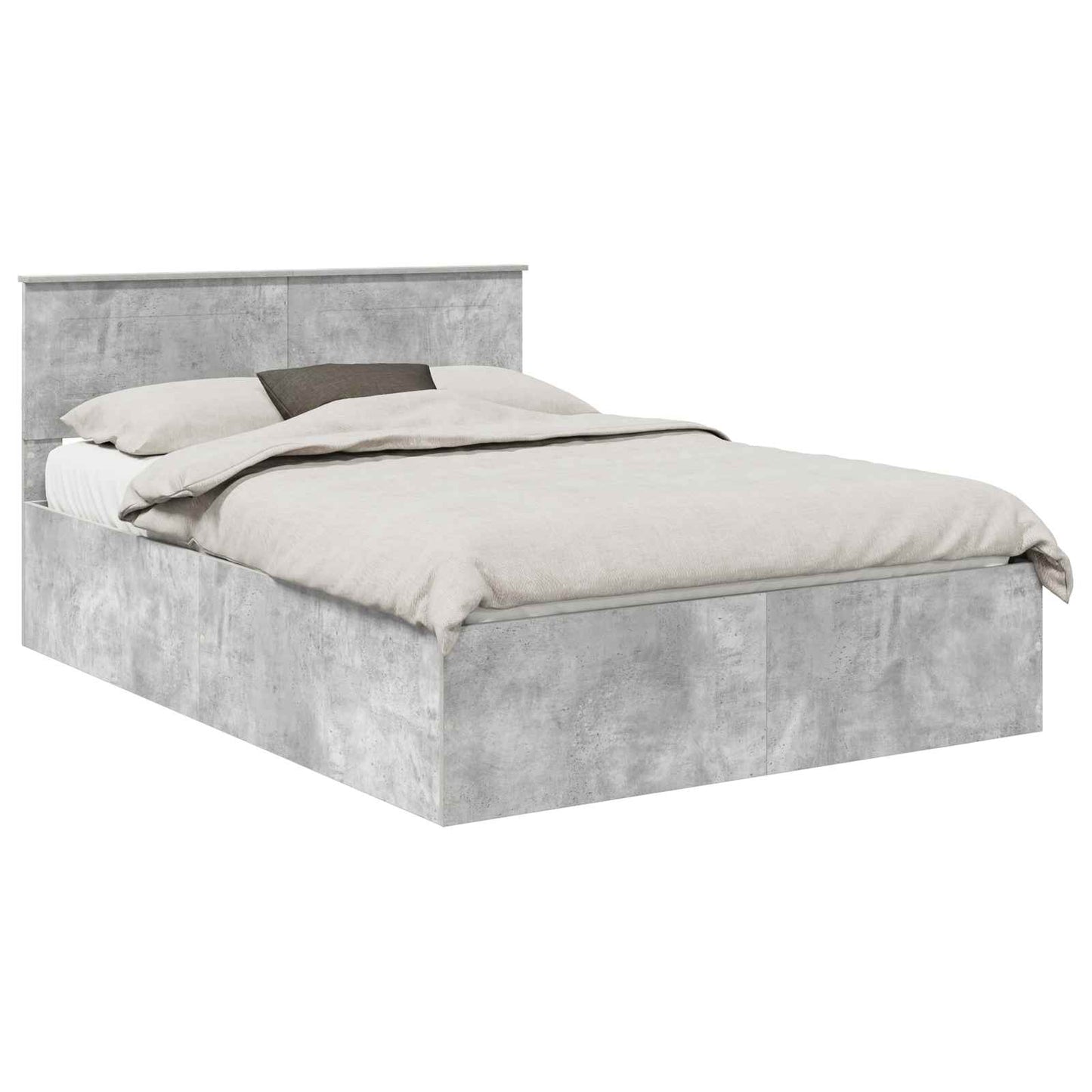 Struttura del letto con testiera Grigio cemento 150 x 200 cm