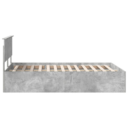 Struttura del letto con testiera Grigio cemento 150 x 200 cm | homemem39