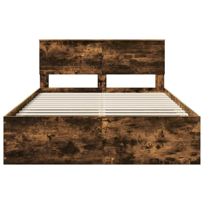 Struttura del letto Rovere fumé 150 x 200 cm Legno multistrato | homemem39