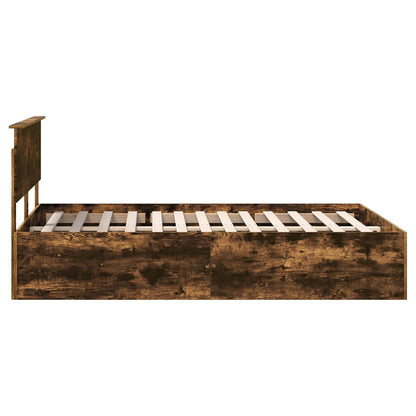 Struttura del letto Rovere fumé 150 x 200 cm Legno multistrato | homemem39
