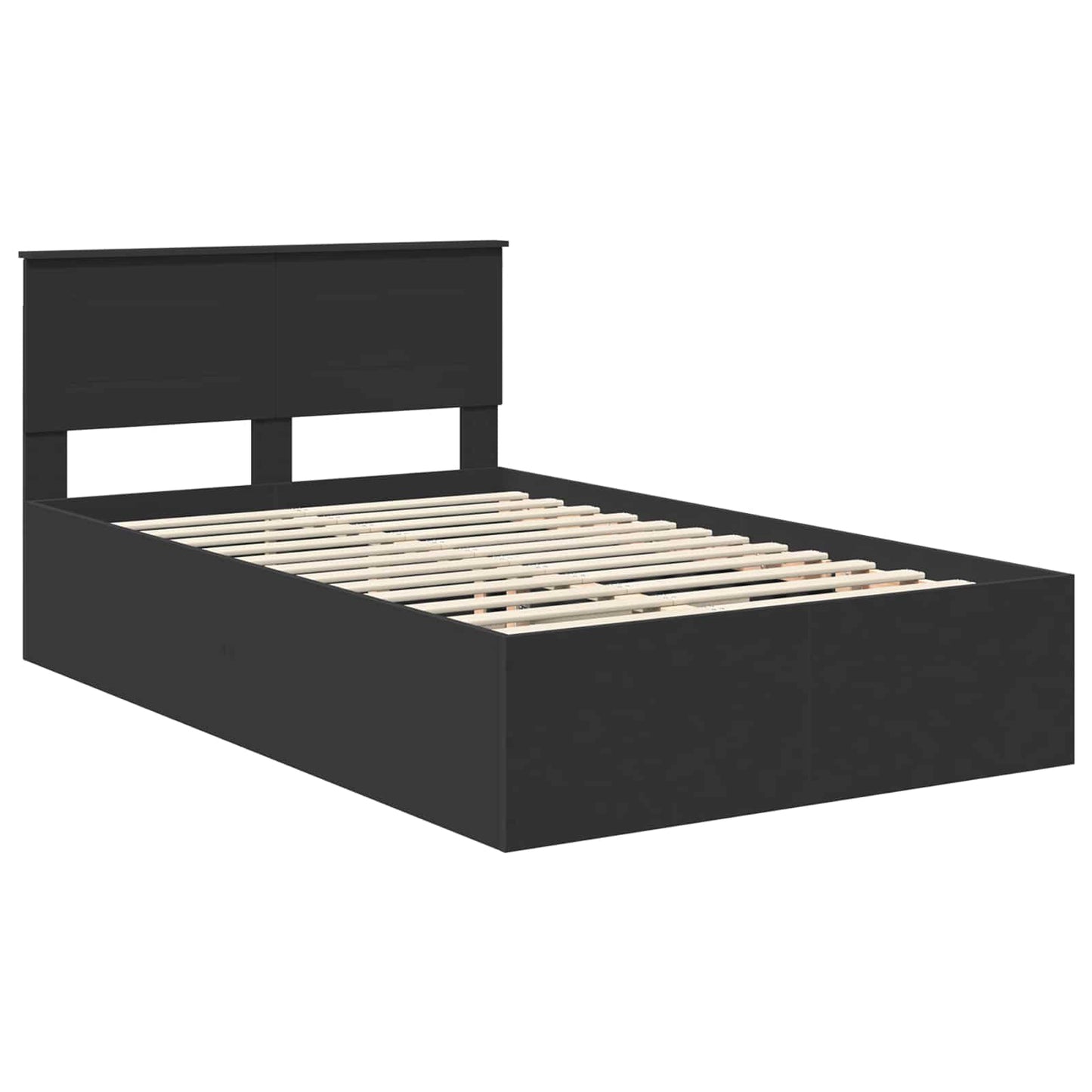 Struttura del letto Nero 135 x 190 cm Legno multistrato | homemem39