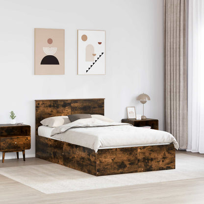 Struttura del letto Rovere fumé 135 x 190 cm Legno multistrato | homemem39