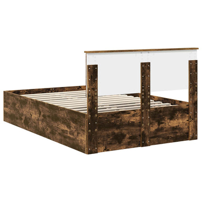 Struttura del letto Rovere fumé 135 x 190 cm Legno multistrato | homemem39
