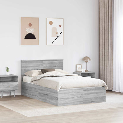 Struttura del letto con testiera Grigio Sonoma 135 x 190 cm | homemem39