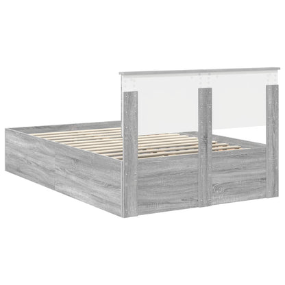 Struttura del letto con testiera Grigio Sonoma 135 x 190 cm | homemem39