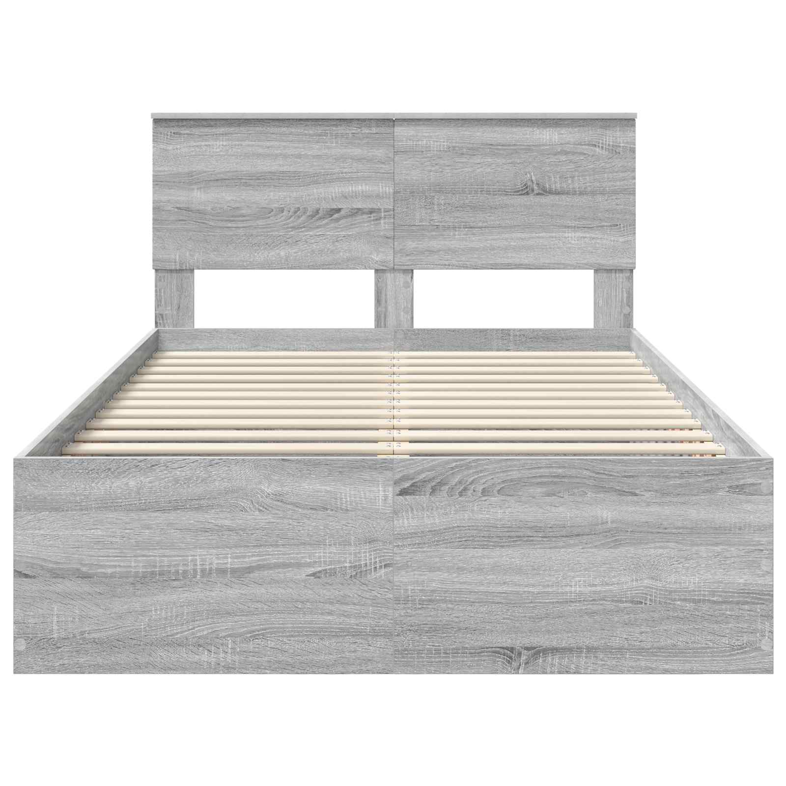 Struttura del letto con testiera Grigio Sonoma 135 x 190 cm | homemem39