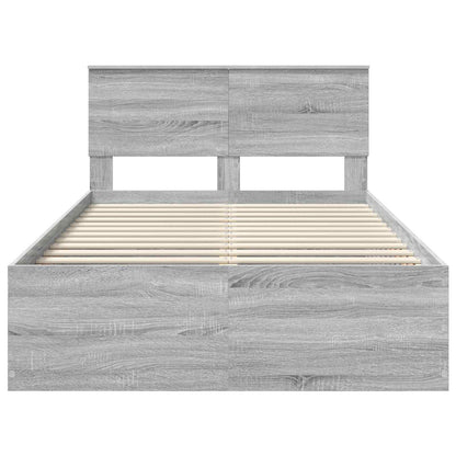 Struttura del letto con testiera Grigio Sonoma 135 x 190 cm | homemem39