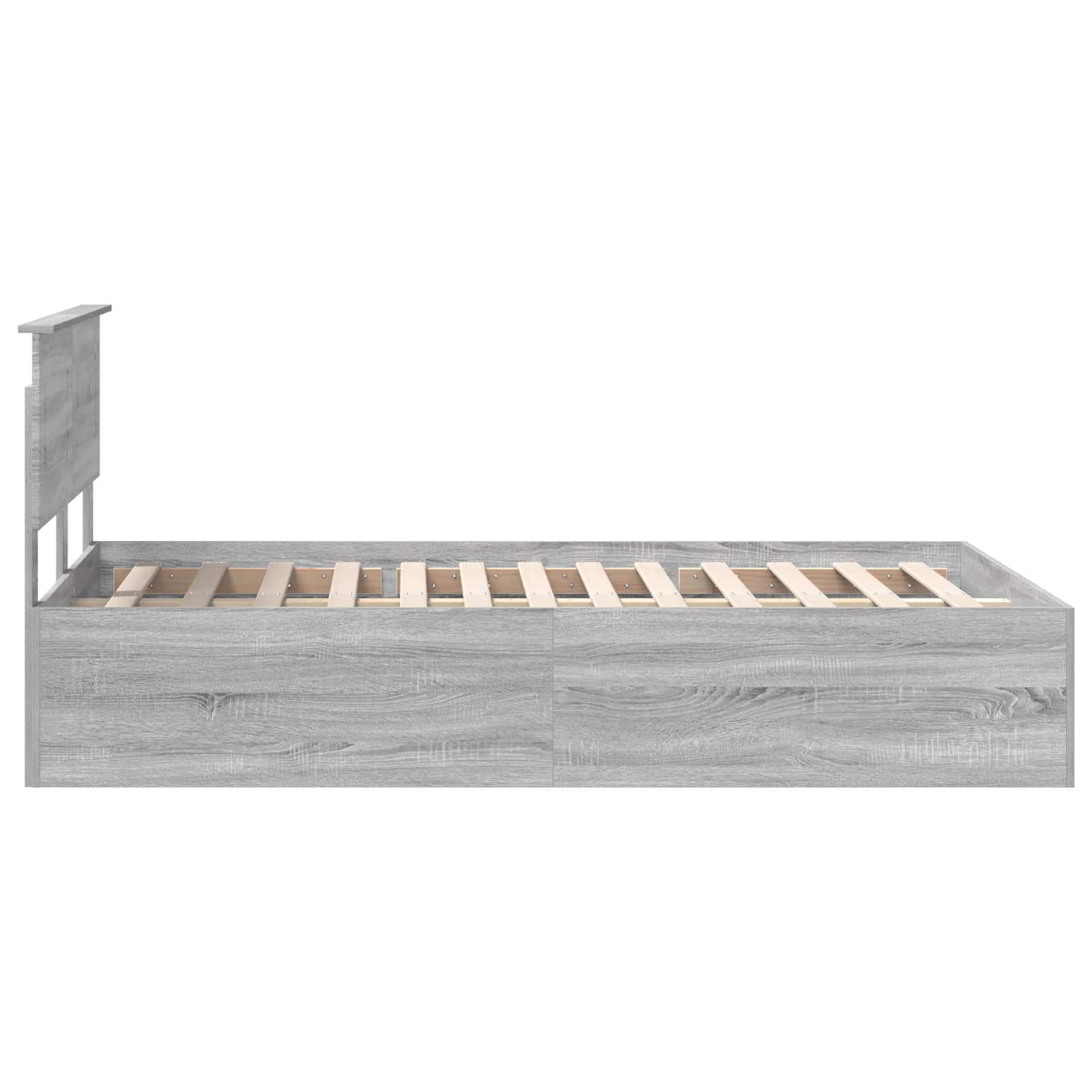 Struttura del letto con testiera Grigio Sonoma 135 x 190 cm | homemem39