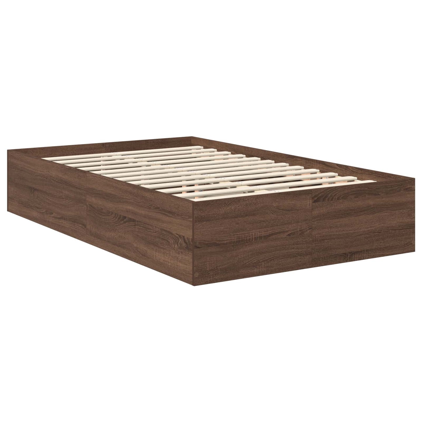 Struttura del letto con testiera Rovere Marrone 135 x 190 cm