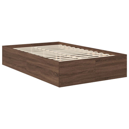 Struttura del letto con testiera Rovere Marrone 135 x 190 cm