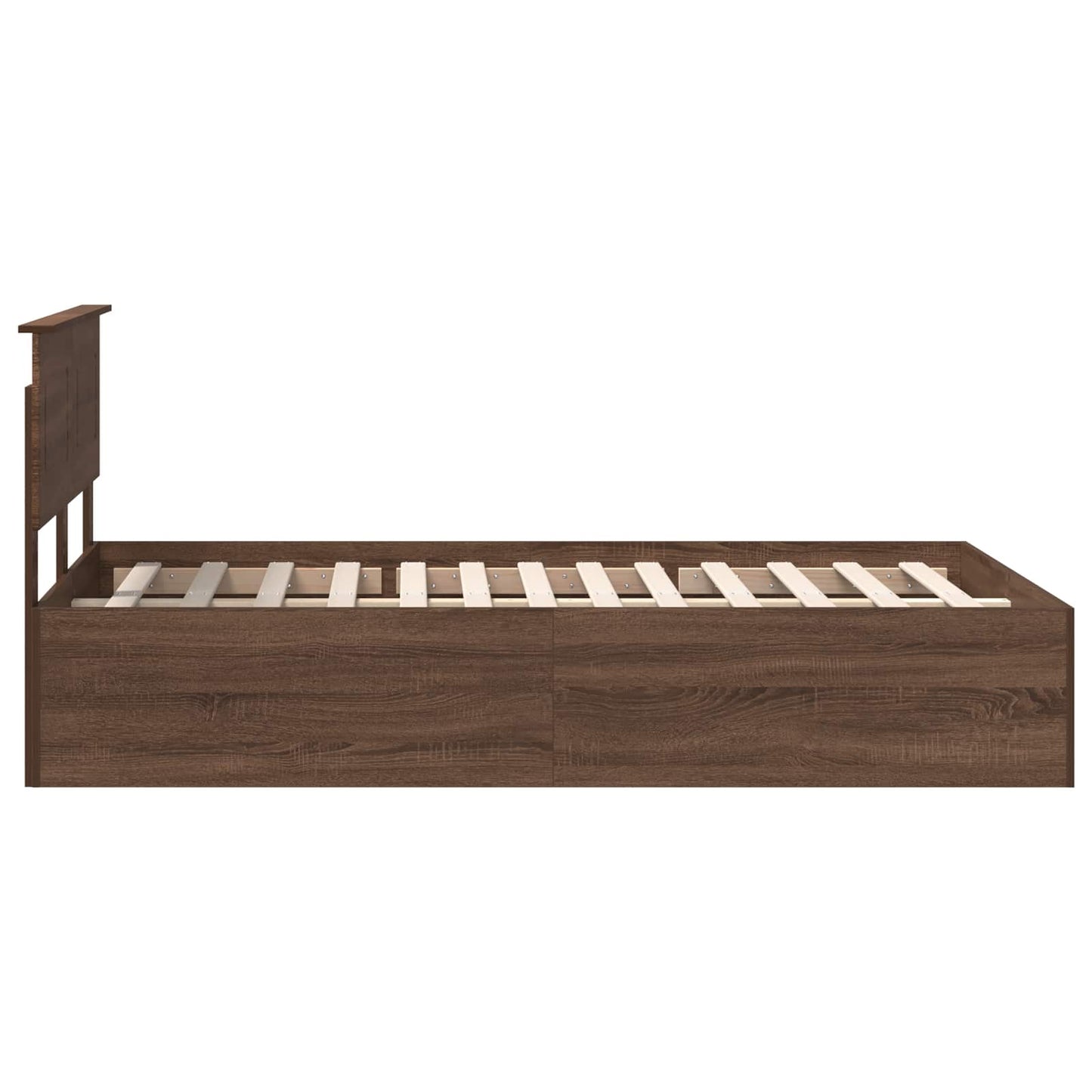 Struttura del letto con testiera Rovere Marrone 135 x 190 cm
